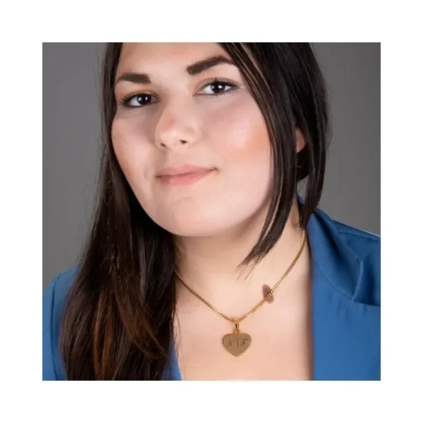 Bedel Initialen hartje gravure met ketting