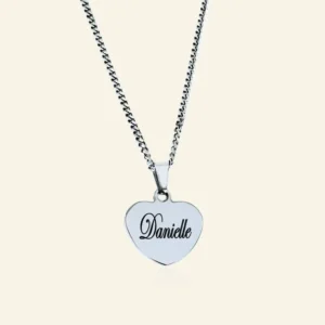 Bedel hartje naam gravure met ketting