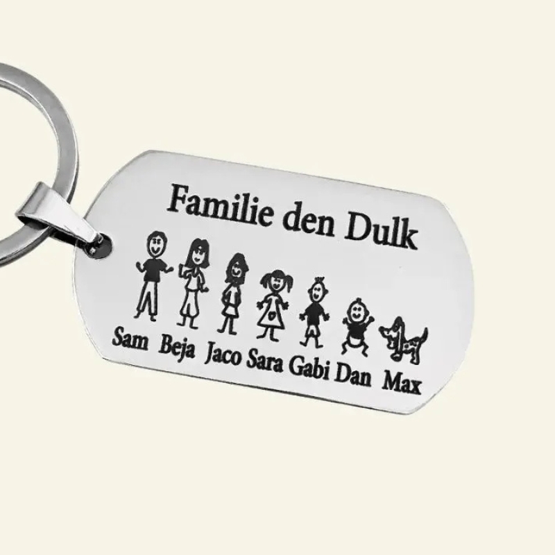 Gepersonaliseerde sleutelhanger zilverleurig