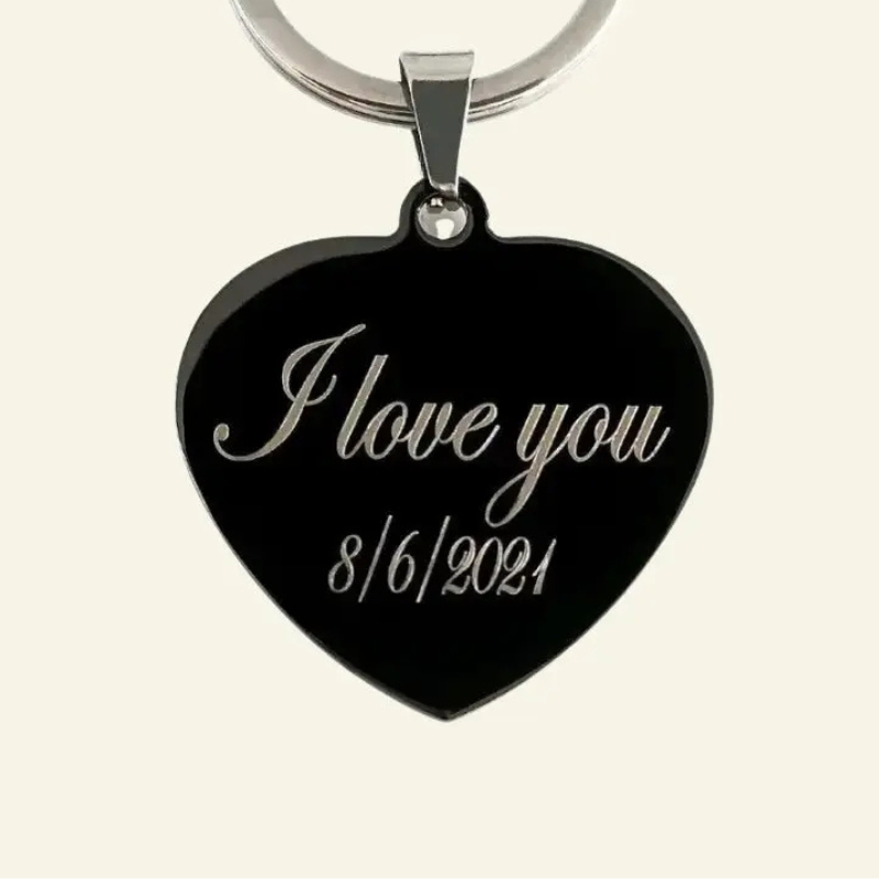 Sleutelhanger met letters zwart