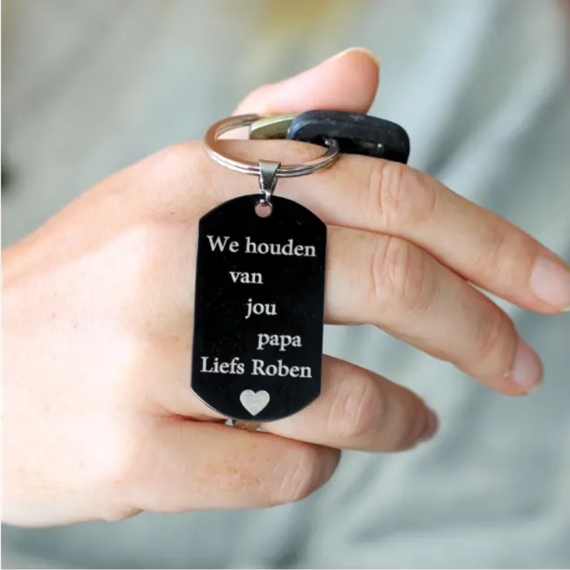 Sleutelhanger met tekst