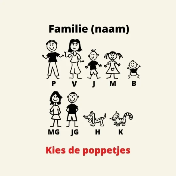 Gepersonaliseerde sleutelhanger met poppetjes Titanium