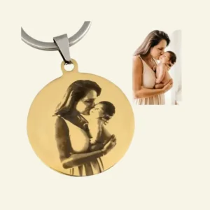 Sleutelhanger mama graveren Titanium
