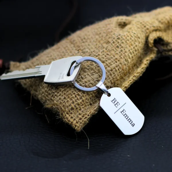 Gegraveerde Sleutelhanger met Naam zilver