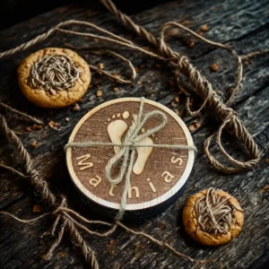 Houten onderzetter met naam kind