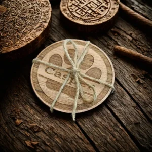 Gepersonaliseerde onderleggers met naam hondenpoot