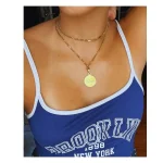 Bedel met naam gravure goudkleurig met ketting